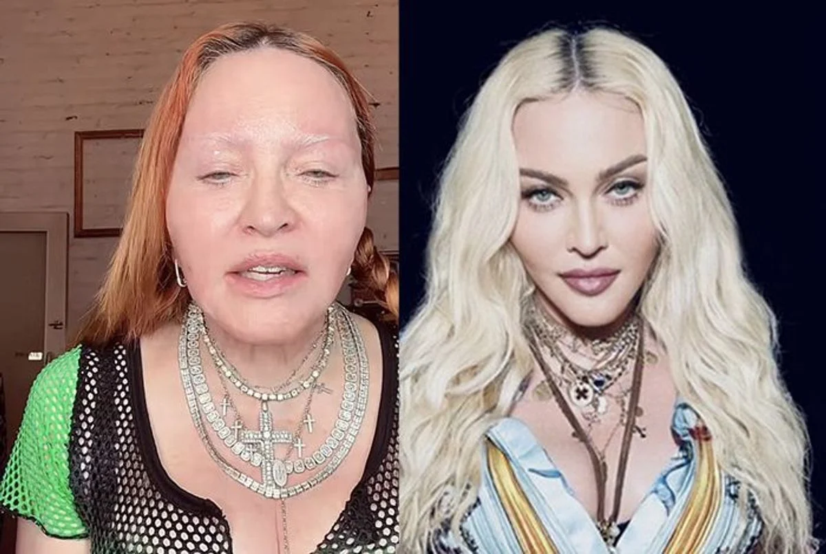 Madonna sans perruque et sans maquillage