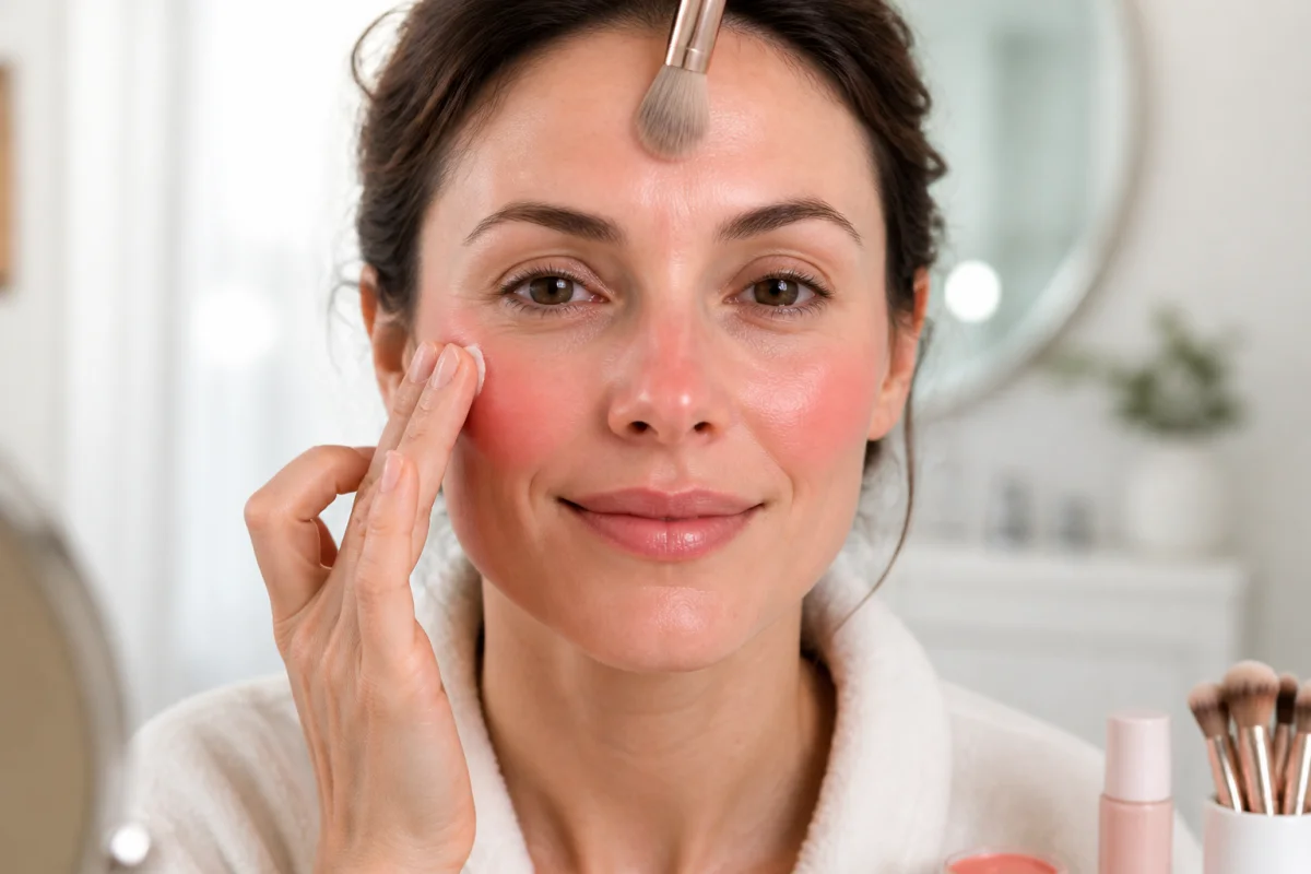 Routine maquillage pour peau sensible et teint confortable